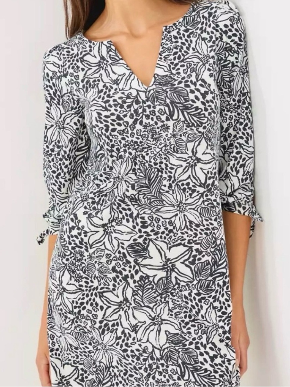 NWT Lilly Pulitzer XL CATH 3/4 SLEEVE DRESS 👗 in “Onyx Lots To Spot” ✨💲108